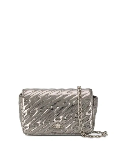 Vivienne Westwood Quilted Metallic Crossbody Bag - Silver
