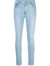 Reformation Julia Crop High Waist Cigarette Jeans In Blue