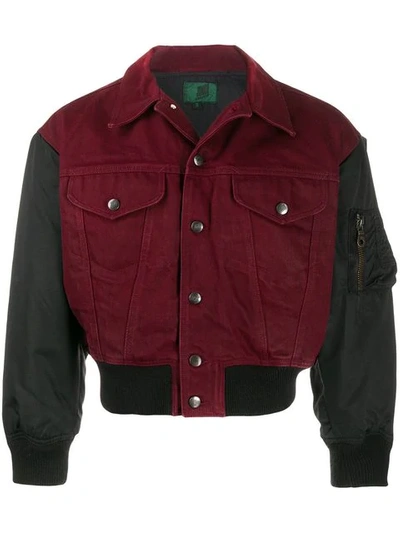 Pre-owned Jean Paul Gaultier Vintage Denim Bomber Jacket In Red