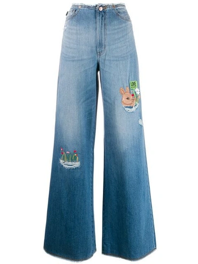 Love Moschino Wide-leg Jeans In Blue