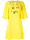 Andrew Gn Bell Sleeve Cady Dress In Yellow