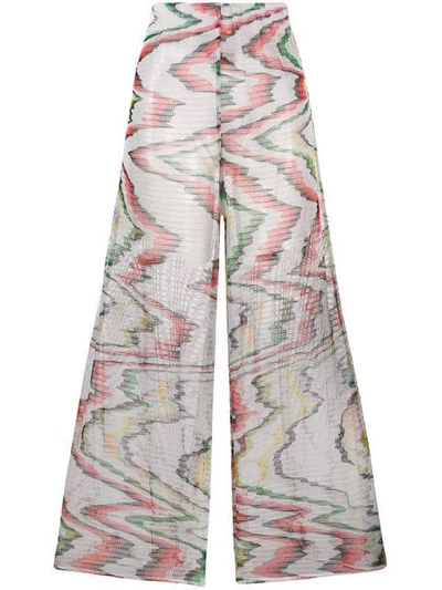 Missoni Sheer Woven Flare Trousers In White