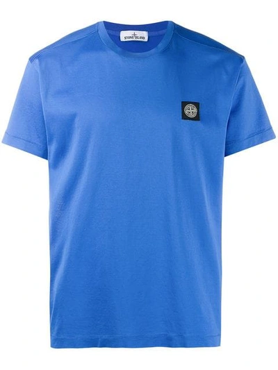Stone Island T-shirt Mit Logo-patch In Blue