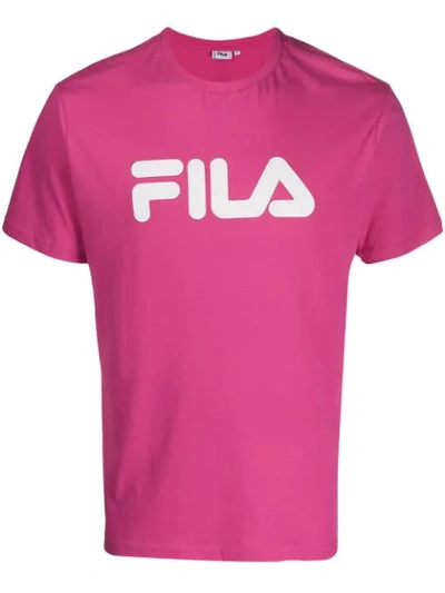 Fila Logo Print T-shirt - Pink