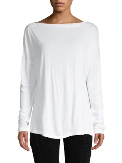 Vince Oversized Long Sleeve T-shirt In Optic White