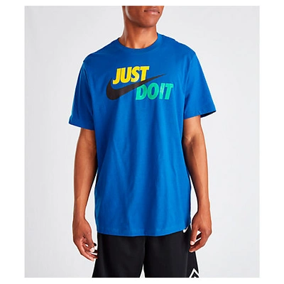 Nike Men's Sportswear Just Do It Swoosh T-shirt In Blue Size Medium 100% Cotton