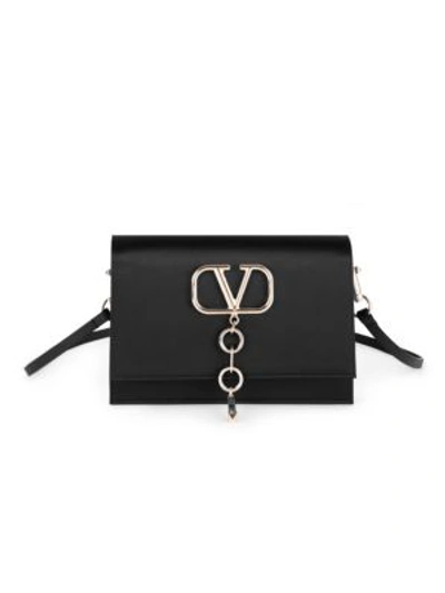 Valentino Garavani Small Vcase Satin Crossbody Bag In Black