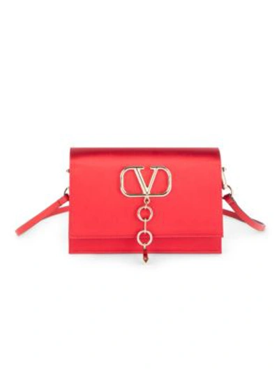 Valentino Garavani Garavani Small Vcase Satin Crossbody Bag In Deep Red