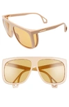 Gucci 62mm Oversize Flat Top Sunglasses - Shny Sld Bone Laes/brn Solid