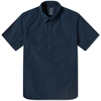 Save Khaki Short Sleeve Popover Shirt In Blue