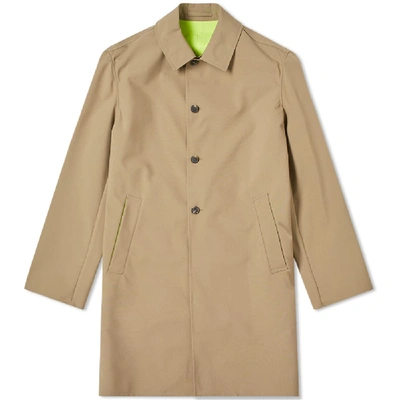 Kenzo Neon Taping Rain Coat In Neutrals