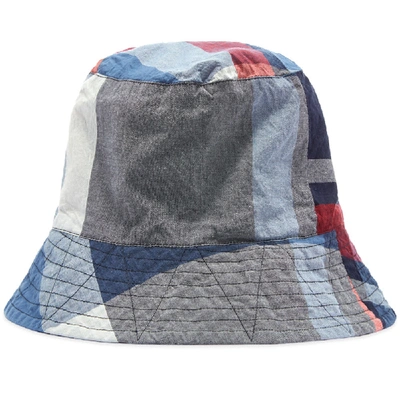 Engineered Garments Madras Bucket Hat In Blue