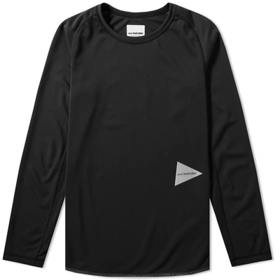 And Wander Long Sleeve Dry Jersey Raglan Tee In Black