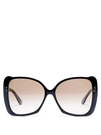 Gucci 62mm Oversize Butterfly Sunglasses In Brown
