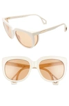 Gucci 57mm Cat Eye Sunglasses - Shny Sld Iv Mazzu/orng Sld