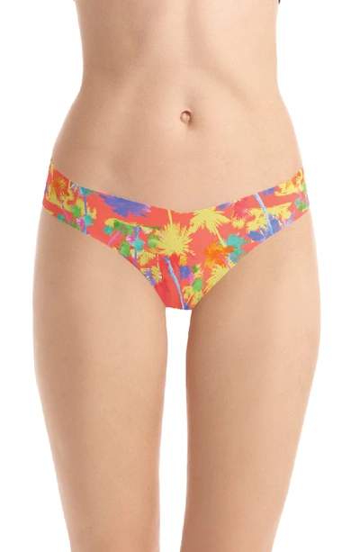 Commando Print Microfiber Thong In Neon Palms