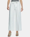 1.state Tie Front Split Seam Wide Leg Pants In Ultra White