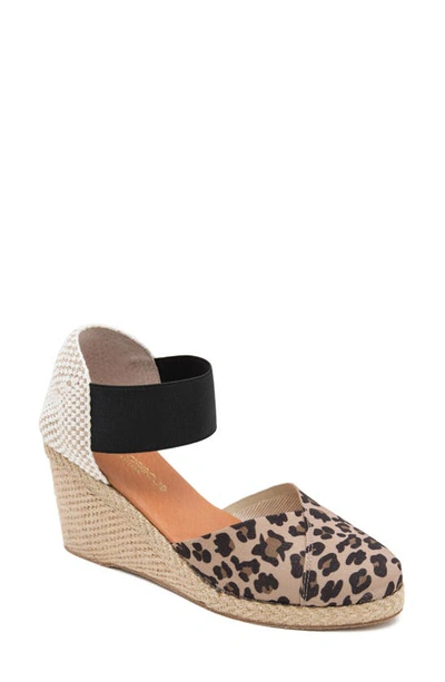 Andre Assous Anouka Espadrille Wedge In Leopard Print Fabric