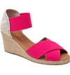 Andre Assous Erika Espadrille Wedge In Neon Pink Fabric