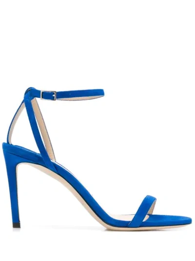 Jimmy Choo Minny Strappy Suede Sandals In Blue