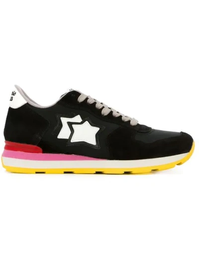 Atlantic Stars Vega Stars Suede & Nylon Trainers In Black,yellow