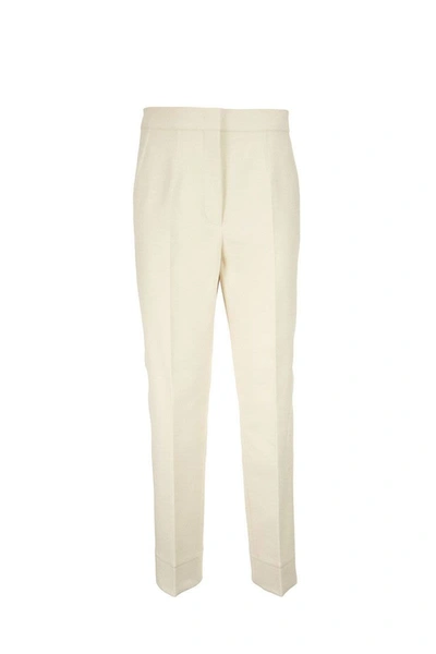 Sportmax Canosa - High-waisted Pleated Trousers In Natural