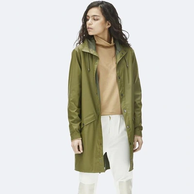 Rains Long Jacket - Sage In Green