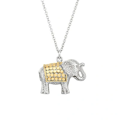 Anna Beck Elephant Pendant Charity Necklace - Silver & Gold