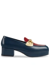 Gucci Horsebit Platform Loafers In Blue