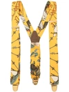 Pre-owned Hermes  Logo Suspenders In Yellow