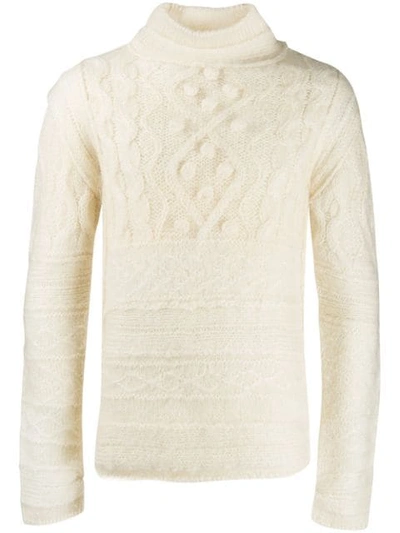 Pre-owned Jean Paul Gaultier Vintage Chunky Knit Jumper In Neutrals