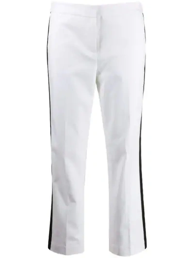 Michael Michael Kors Side Stripe Cropped Trousers In White