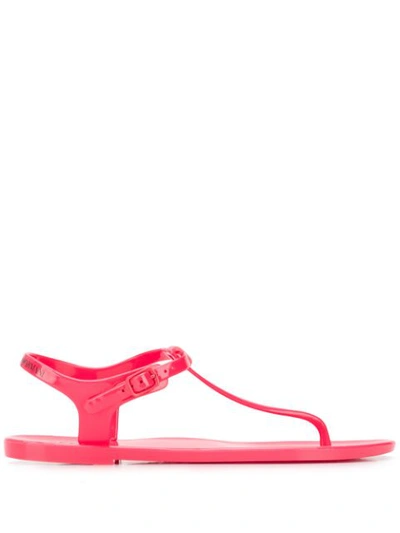 Ea7 Thong Strap Sandals In Pink