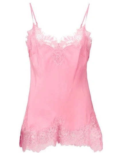 Gold Hawk Lace Trim Slip Top - Pink