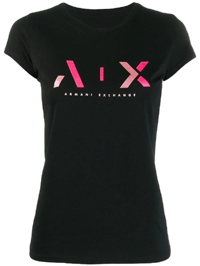 Armani Exchange Logo Print T-shirt - Black