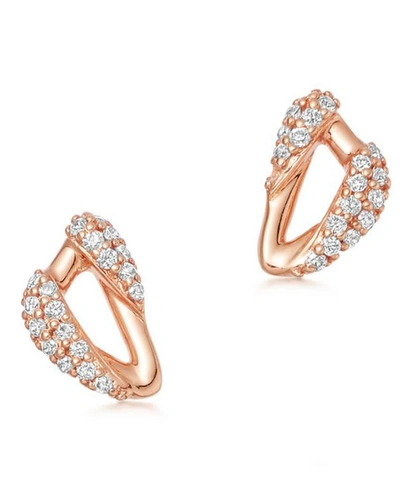 Astley Clarke Rose Gold Vela Mini Diamond Stud Earrings