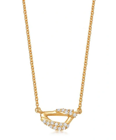 Astley Clarke Gold Vela Mini Diamond Pendant Necklace
