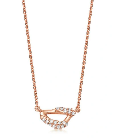 Astley Clarke Rose Gold Vela Mini Diamond Pendant Necklace