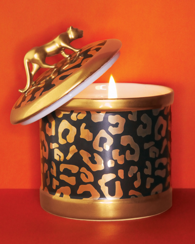 L'objet Leopard Candle In Brown