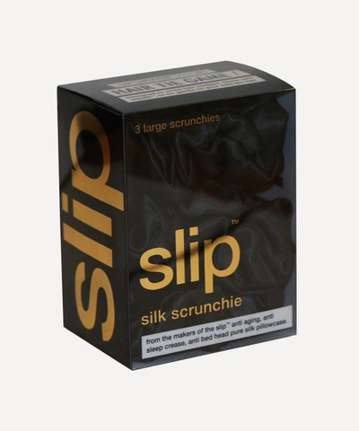 Slip Large Silk Scrunchies Pack Of 3 In Black