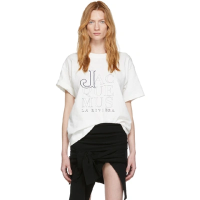 Jacquemus La Riviera Logo T-shirt In White | ModeSens