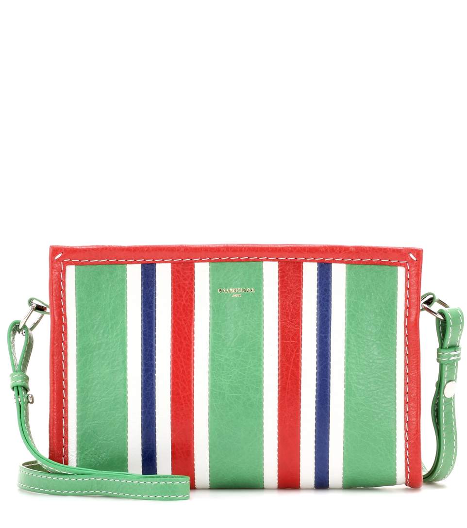 Balenciaga Bazar Pouch Leather Shoulder Bag In Vert | ModeSens