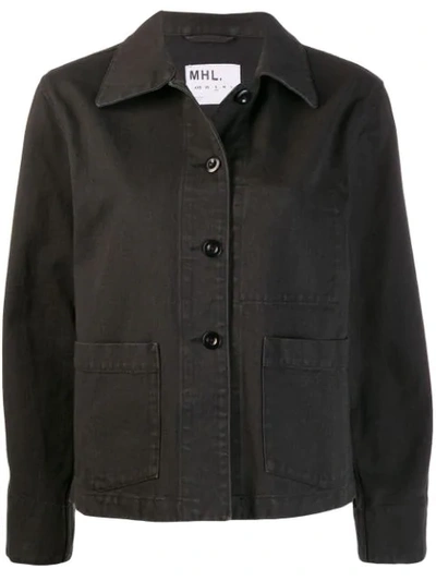 Margaret Howell Button Denim Jacket In Black