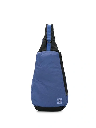 Stone Island Sling Backpack In Blue