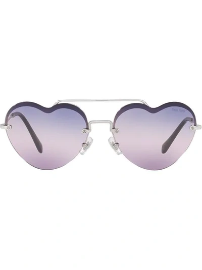 Miu Miu Noir Sunglasses In Blue