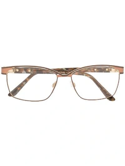 Cazal Classic Square Glasses In Brown