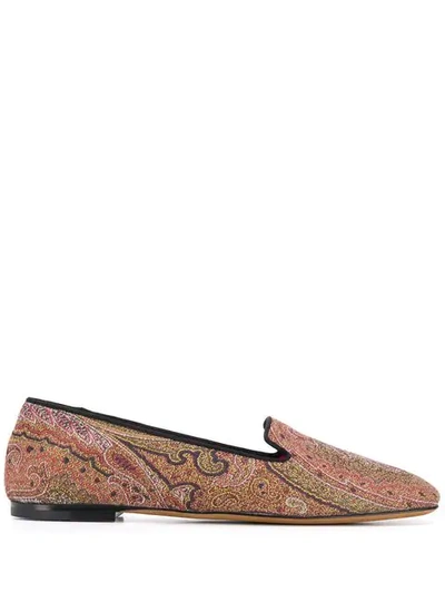 Etro Paisley Pattern Loafers In Brown