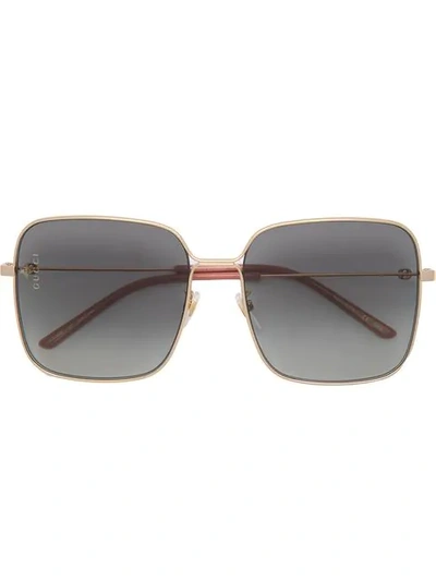 Gucci Oversized-sonnenbrille In Gold
