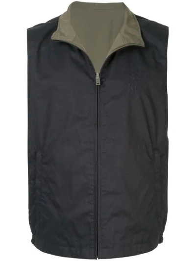 Kent & Curwen Reversible Gilet In Blue