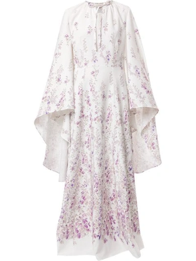 Ingie Paris Geblümtes Kaftan-maxikleid In White